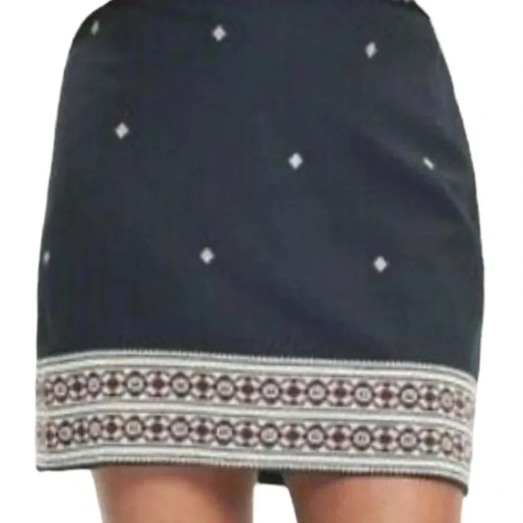 Madewell black  embroidered Gamine mini skirt Sz 6 - Picture 1 of 11